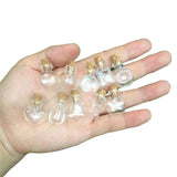 Mini Glass Cork Bottles Pendants Wedding Ornament Jars Crafts Perfume Vials 10pc