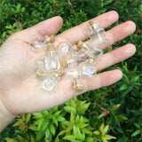 Mini Glass Cork Bottles Pendants Wedding Ornament Jars Crafts Perfume Vials 10pc