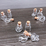 Mini Glass Cork Bottles Pendants Wedding Ornament Jars Crafts Perfume Vials 10pc
