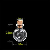 Mini Glass Cork Bottles Pendants Wedding Ornament Jars Crafts Perfume Vials 10pc