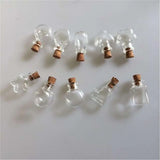 Mini Glass Cork Bottles Pendants Wedding Ornament Jars Crafts Perfume Vials 10pc