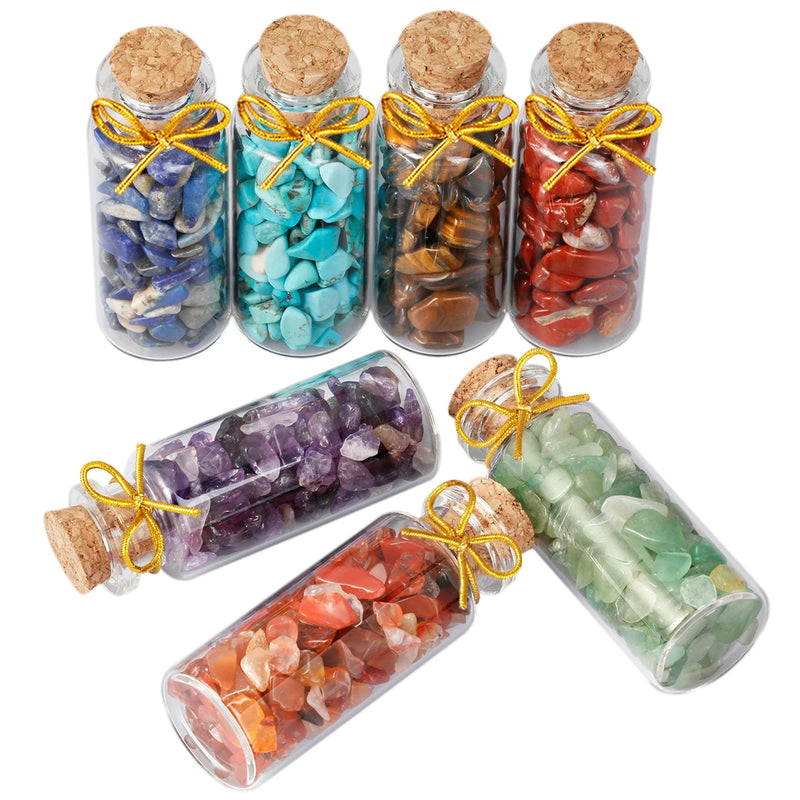 Glass Wishing Bottle Natural Crystal Stone Gravel Gemstone Chip Minerals