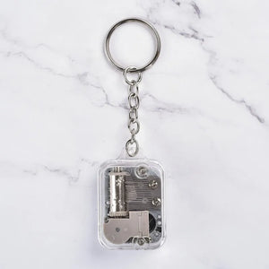 Gold-Plated Square Keychain Music Box Birthday Gift