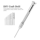 Mini Hand Drill Precision Tool With 10pc Drill Bits for Resin Jewelry Making