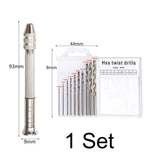 Mini Hand Drill Precision Tool With 10pc Drill Bits for Resin Jewelry Making