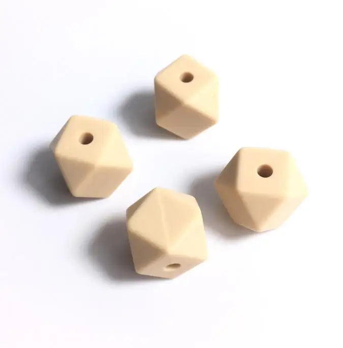 Mini Hexagon Silicone Teething Beads 50pcs/lot