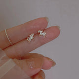 Zircon Mini Horse Stud Earrings Sweet Animal Ear Ring