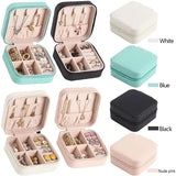 Mini Jewelry Box Organizer Display Travel Jewelry Zipper Case Boxes
