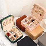 Mini Jewelry Box Organizer Display Travel Jewelry Zipper Case Boxes