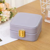 Mini Jewelry Box Organizer Display Travel Jewelry Zipper Case Boxes with Mirror