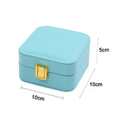 Mini Jewelry Box Organizer Display Travel Jewelry Zipper Case Boxes with Mirror