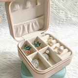 Mini Jewelry Box Organizer PU Leather Earrings Necklace Ring Jewelry Box