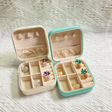 Mini Jewelry Box Organizer PU Leather Earrings Necklace Ring Jewelry Box