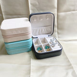 Mini Jewelry Box Organizer PU Leather Earrings Necklace Ring Jewelry Box