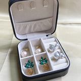 Mini Jewelry Box Organizer PU Leather Earrings Necklace Ring Jewelry Box