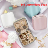 Portable Jewelry Display Case Ring Box Armoire Travel Storage