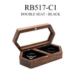 Walnut Wood Jewelry Organizer Box for Rings and Earrings