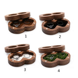 Walnut Wood Jewelry Organizer Box for Rings and Earrings