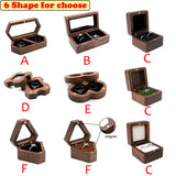 Walnut Wood Jewelry Organizer Box for Rings and Earrings