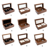 Walnut Wood Jewelry Organizer Box for Rings and Earrings