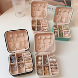 Mini Jewelry Organizer Display Travel Jewelry Zipper Case Boxes
