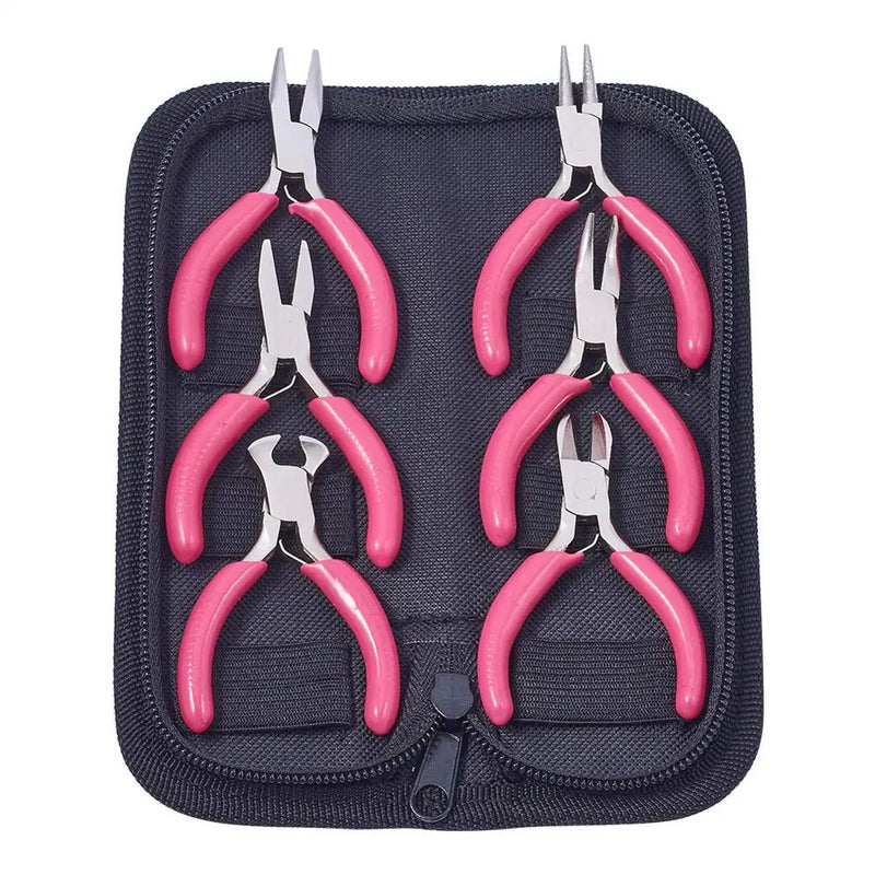 Mini Jewelry Pliers Set Carbon Steel DeepPink