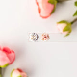 Mini Lace Rose Flower Shaped Curled Soft Clay Earrings DIY