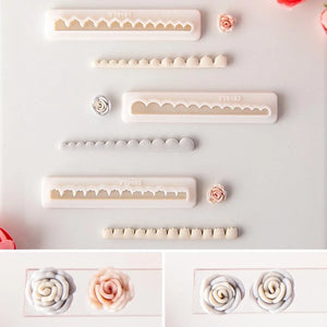 Mini Lace Rose Flower Shaped Curled Soft Clay Earrings DIY