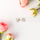 Mini Lace Rose Flower Shaped Curled Soft Clay Earrings DIY