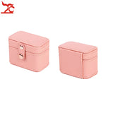 Mini Leather Lady Ring Jewelry Travel Case Pink Gift Bag