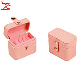 Mini Leather Lady Ring Jewelry Travel Case Pink Gift Bag