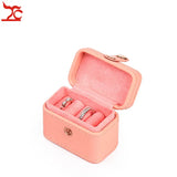 Mini Leather Lady Ring Jewelry Travel Case Pink Gift Bag