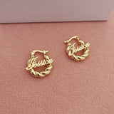 Personalized Name Mini Hoop Earrings 18mm for Kids