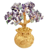 Mini Lucky Money Tree Amethyst Crystal Chip Bonsai Style For Wealth Feng Shui
