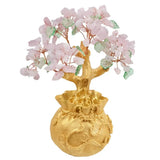 Mini Lucky Money Tree Amethyst Crystal Chip Bonsai Style For Wealth Feng Shui