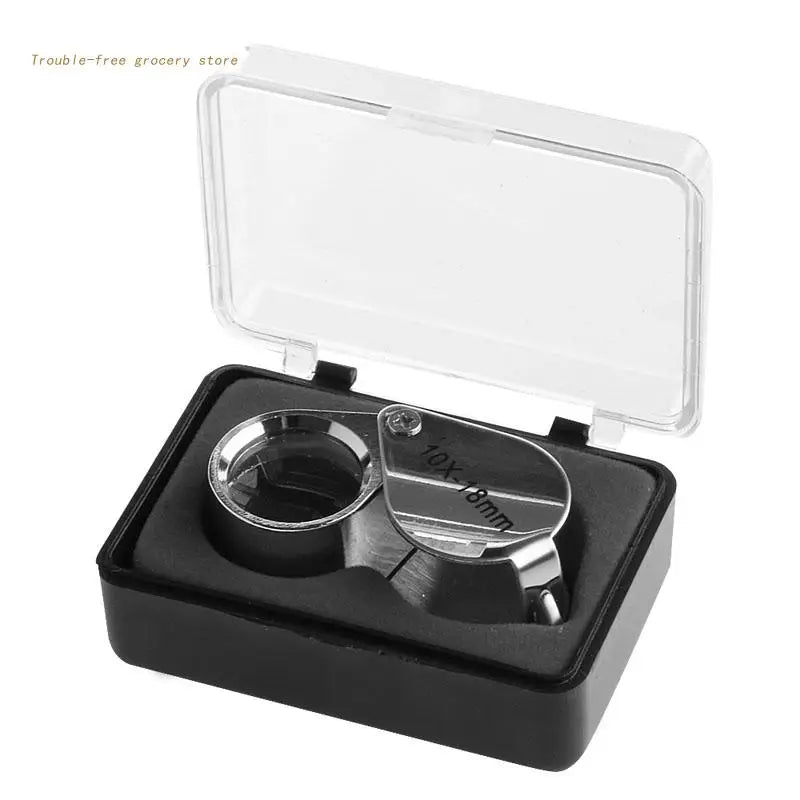 Mini Magnifying Glass Pocket Magnifier 10X 20X Jeweler Eye Jewelry Loupe Loop