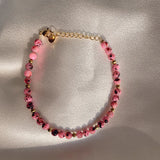 Natural Pink Stone Beaded Bracelet for Couples