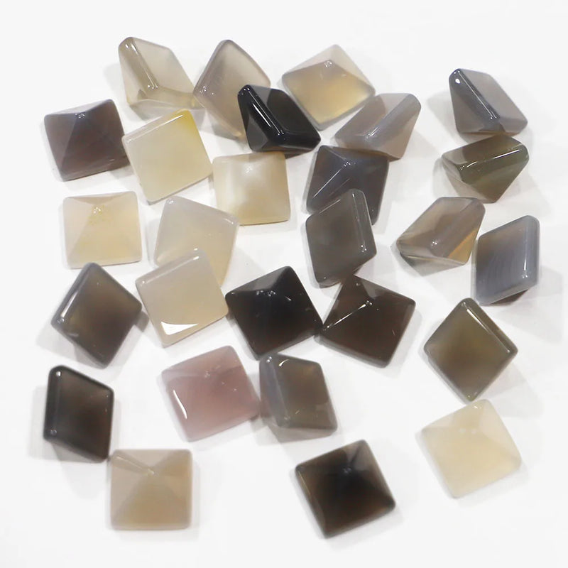Mini Grey Agates Pyramid Gemstone Chakra Home Statue 30Pcs