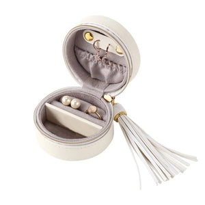 Mini PU Leather Jewelry Case Necklace Ring Earrings Display Storage Case