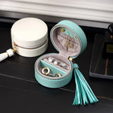 Mini PU Leather Jewelry Case Necklace Ring Earrings Display Storage Case