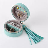 Mini PU Leather Jewelry Case Necklace Ring Earrings Display Storage Case