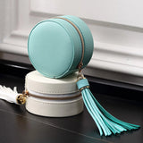 Mini PU Leather Jewelry Case Necklace Ring Earrings Display Storage Case
