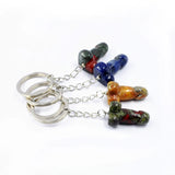 Mini Penis Stone Pendant Keychain Hand Carved Phallus Polished