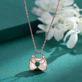925 Silver Chrysoprase Ruyi Safe Lock Pendant Necklace