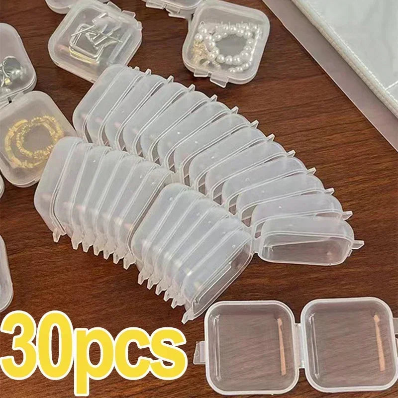 Mini Plastic Storage Box Square Transparent Pill Container Jewelry