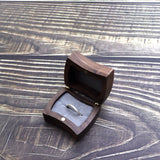 Mini Retro Walnut Wood Ring Box Personalised Wedding Proposal