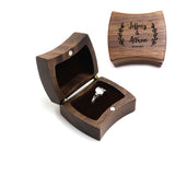 Mini Retro Walnut Wood Ring Box Personalised Wedding Proposal