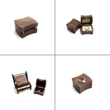 Mini Retro Walnut Wood Ring Box Personalised Wedding Proposal