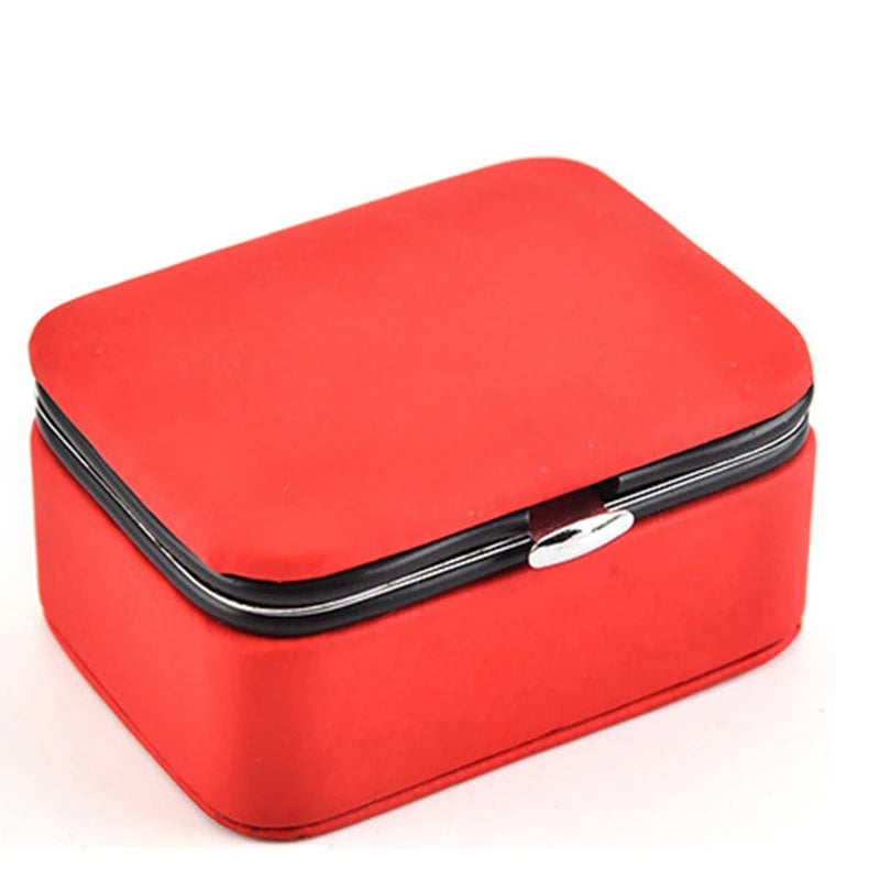 Mini Portable Jewelry Box Travel Case Women