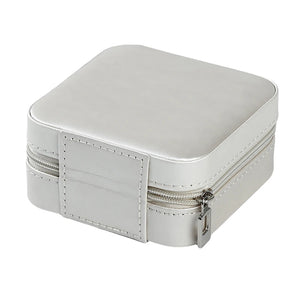 Mini Portable Jewelry Box With Mirror Cosmetic Makeup Organizer Earrings Storage